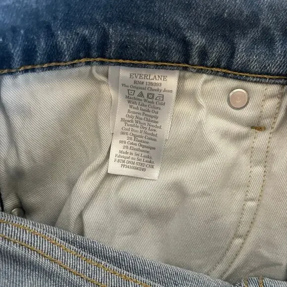 Everlane The Original Cheeky Jean Clean High Rise Clean Hem Cotton Size 26 Crop - Picture 9 of 9